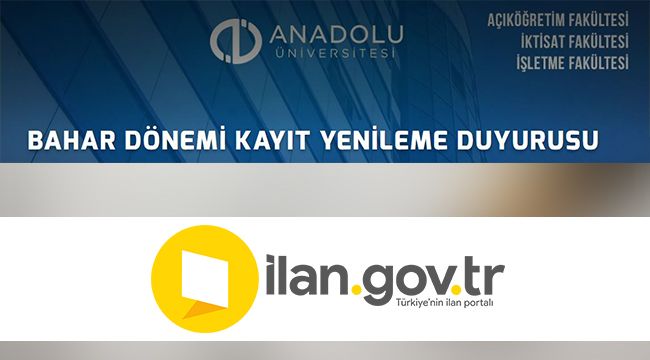 Anadolu Üniversitesi'nden kayıt yenileme işlemleri hakkında bilgilendirme