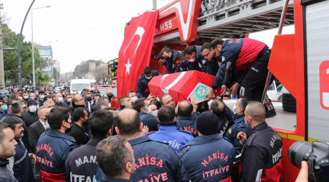 VEFAT EDEN İTFAİYE PERSONELİNE HÜZÜNLÜ VEDA