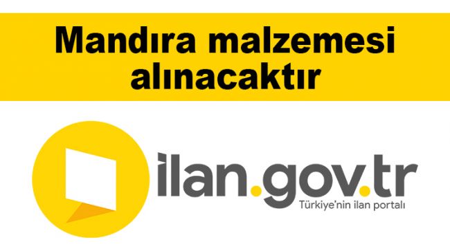 Mandıra malzemesi alınacaktır