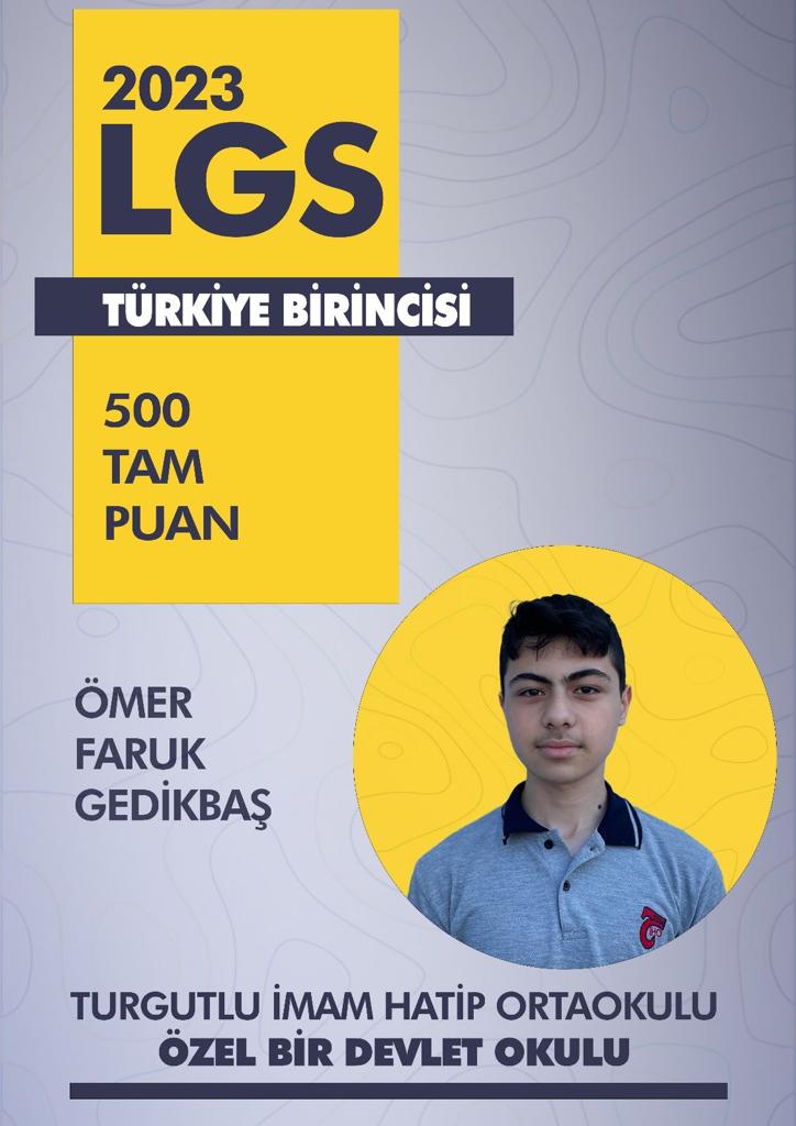 Turgutlulu Öğrenci LGS'de 500 Tam Puan Aldı