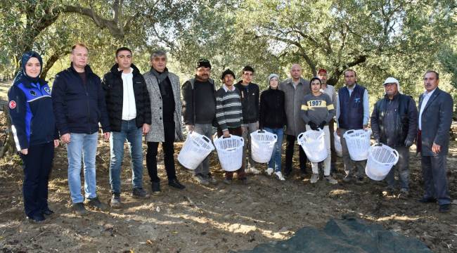 Büyükşehir'den Kırkağaçlı Zeytin Emekçilerine Koruyucu Malzeme