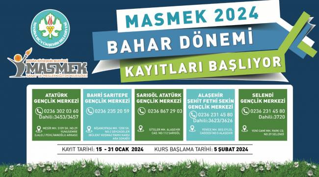 MASMEK’lerde 2024 Bahar Dönemi Kurs Kayıtları Başladı