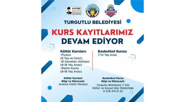 Turgutlu Belediyesinin Spor ve Kültür Kurslarına Kayıtlar Devam Ediyor