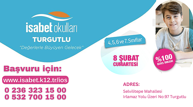 Özel Turgutlu İsabet Okulları Bursluluk Sınavı 8 Şubat'ta